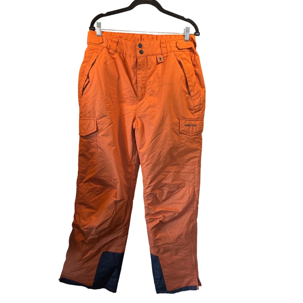 Arctix Mens Orange Insulated Ski Snow Pants Cargo Regular Fit Style 1960 Size M